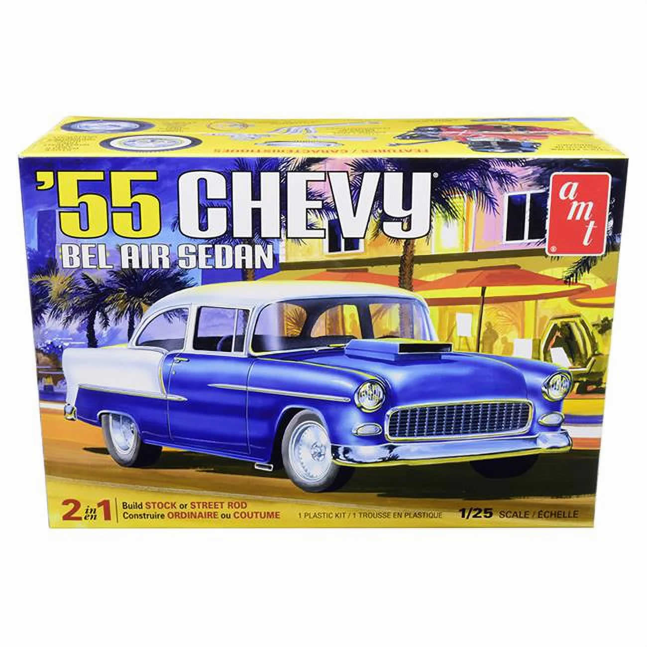 AMT111912 Chevy 1955 Bel Air Sedan 1/25 Scale Plastic Model Kit AMT