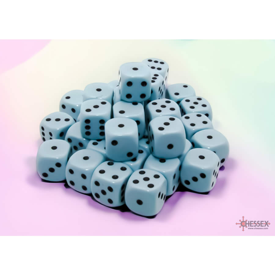 CHX25866 Blue Pastel D6 Dice with Black Pips 12mm (1/2in) Pack of 36 Dice
