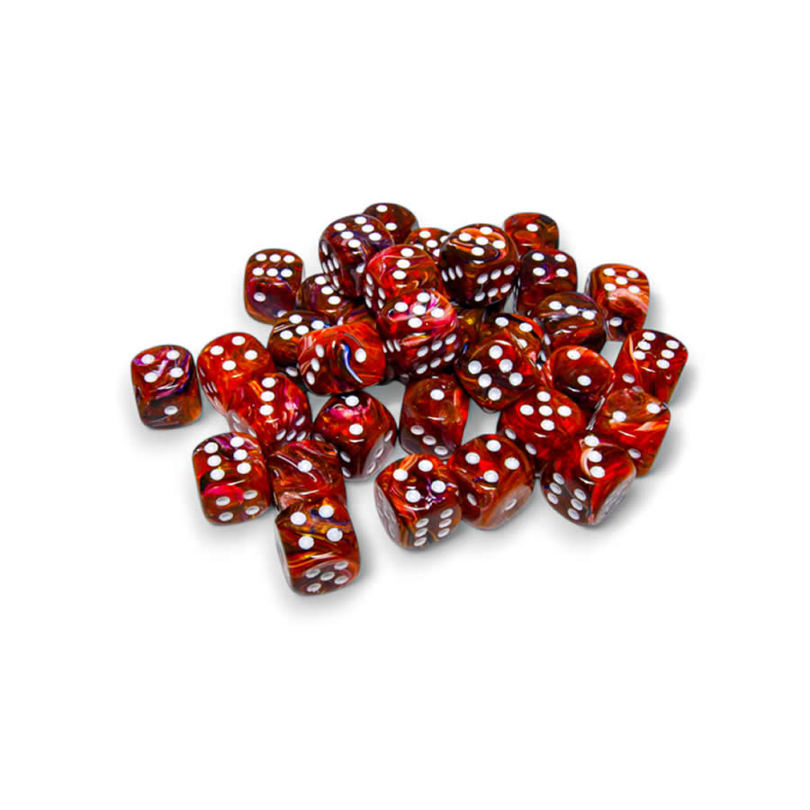 CHX27943 Symphony Festive Dice with White Pips D6 12mm (1/2in) Pack of 36 Dice