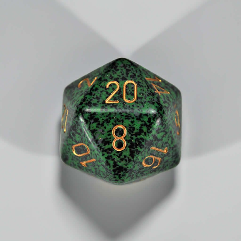 CHXXS2002 Golden Recon Speckled Die Gold Numbers D20 34mm Pack of 1