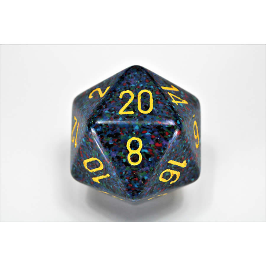 CHXXS2006 Twilight Speckled Die Yellow Numbers D20 34mm Pack of 1