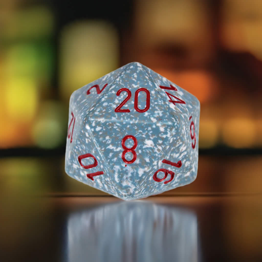 CHXXS2020 Air Speckled Die Red Numbers D20 34mm (1.34in) Pack of 1