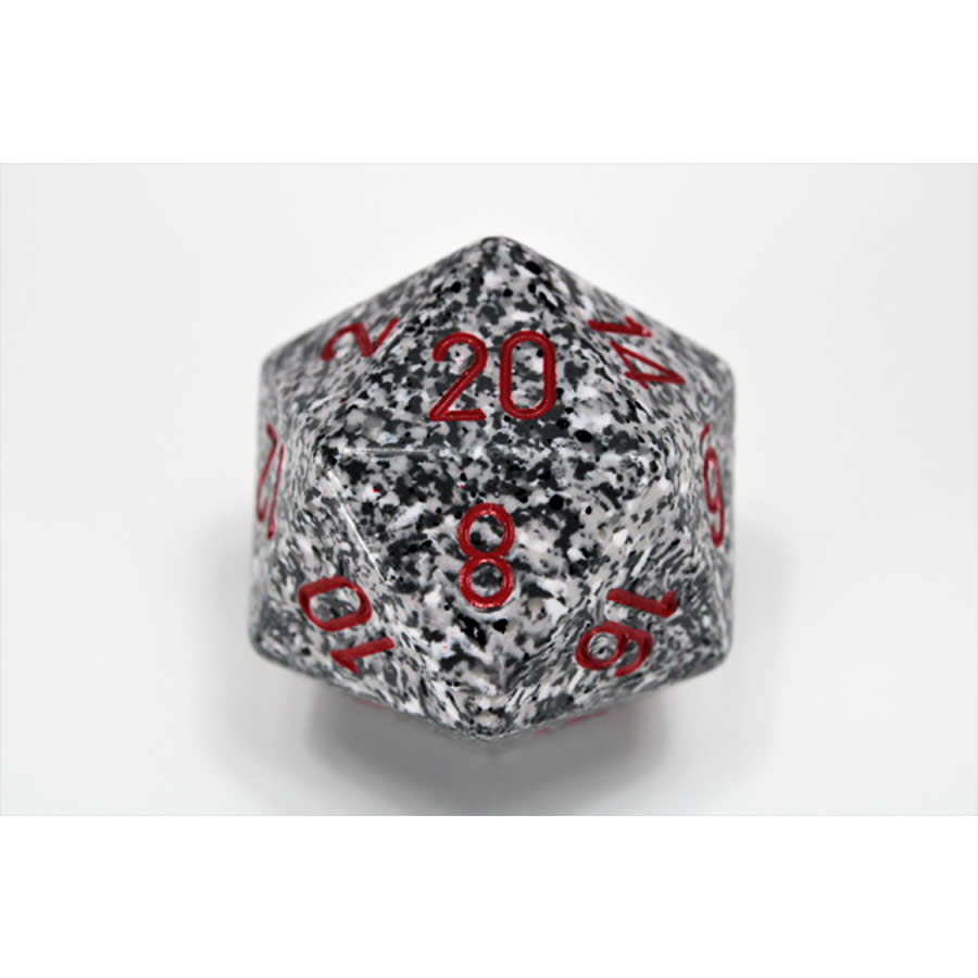 CHXXS2030 Granite Speckled Die Red Numbers D20 34mm Pack of 1