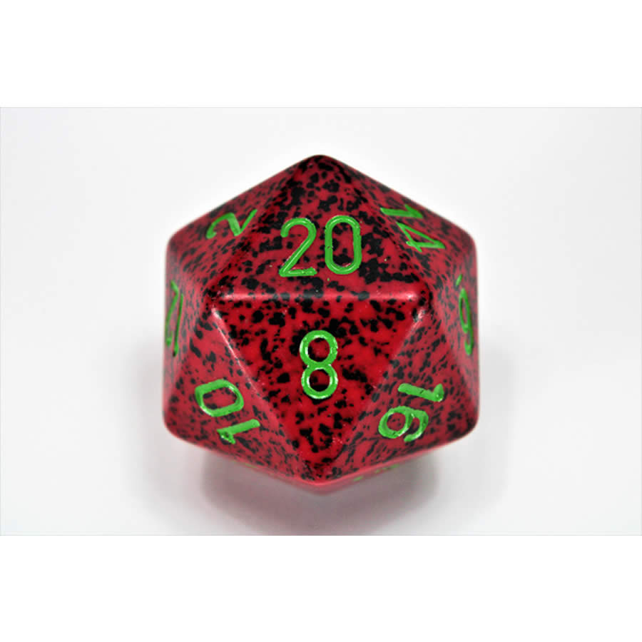 CHXXS2035 Strawberry Speckled Die Green Numbers D20 34mm Pack of 1