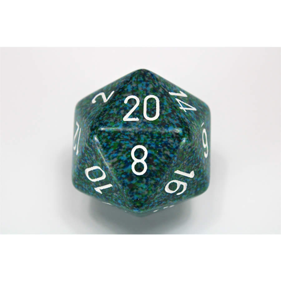CHXXS2037 Sea Speckled Die White Numbers D20 34mm (1.34in) Pack of 1