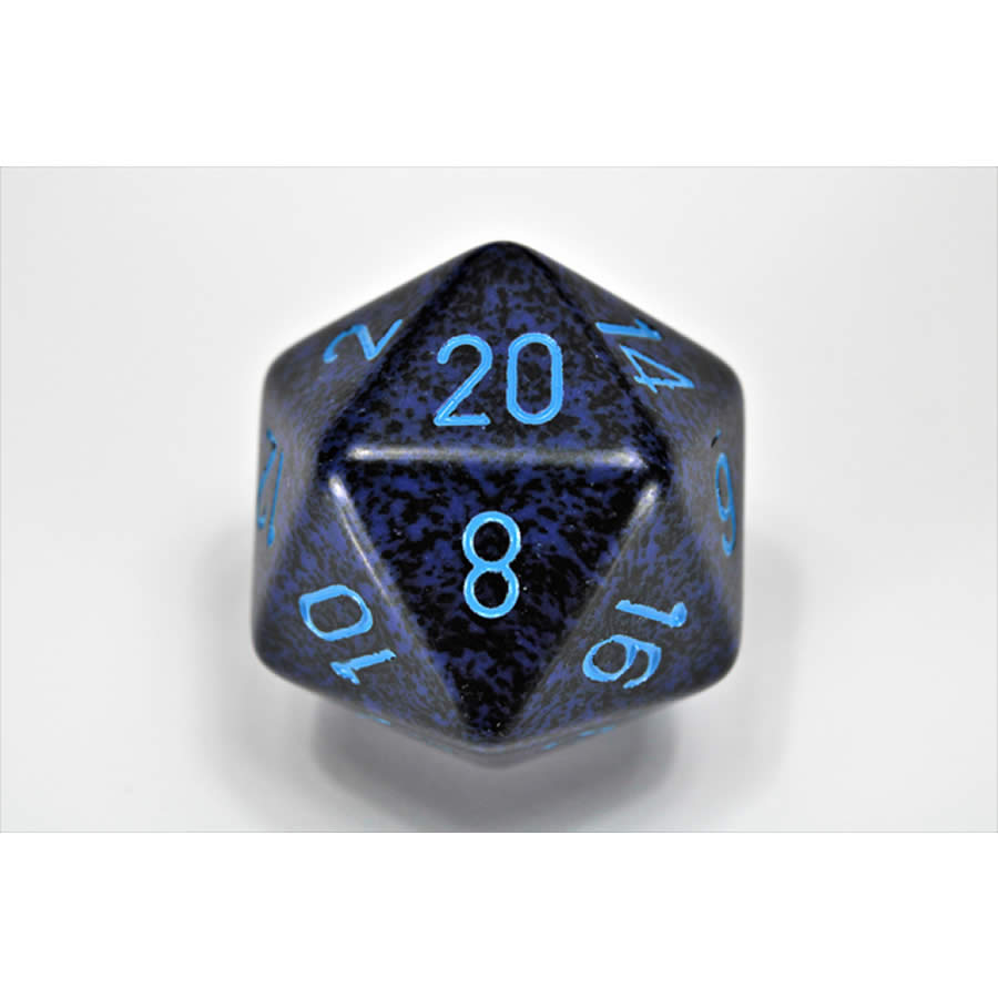 CHXXS2053 Cobalt Speckled Die Blue Numbers D20 34mm Pack of 1