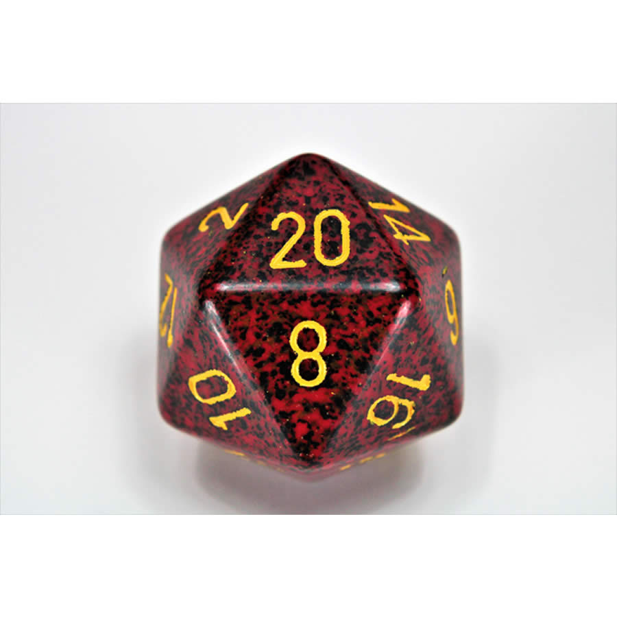 CHXXS2079 Mercury Speckled Die Yellow Numbers D20 34mm Pack of 1