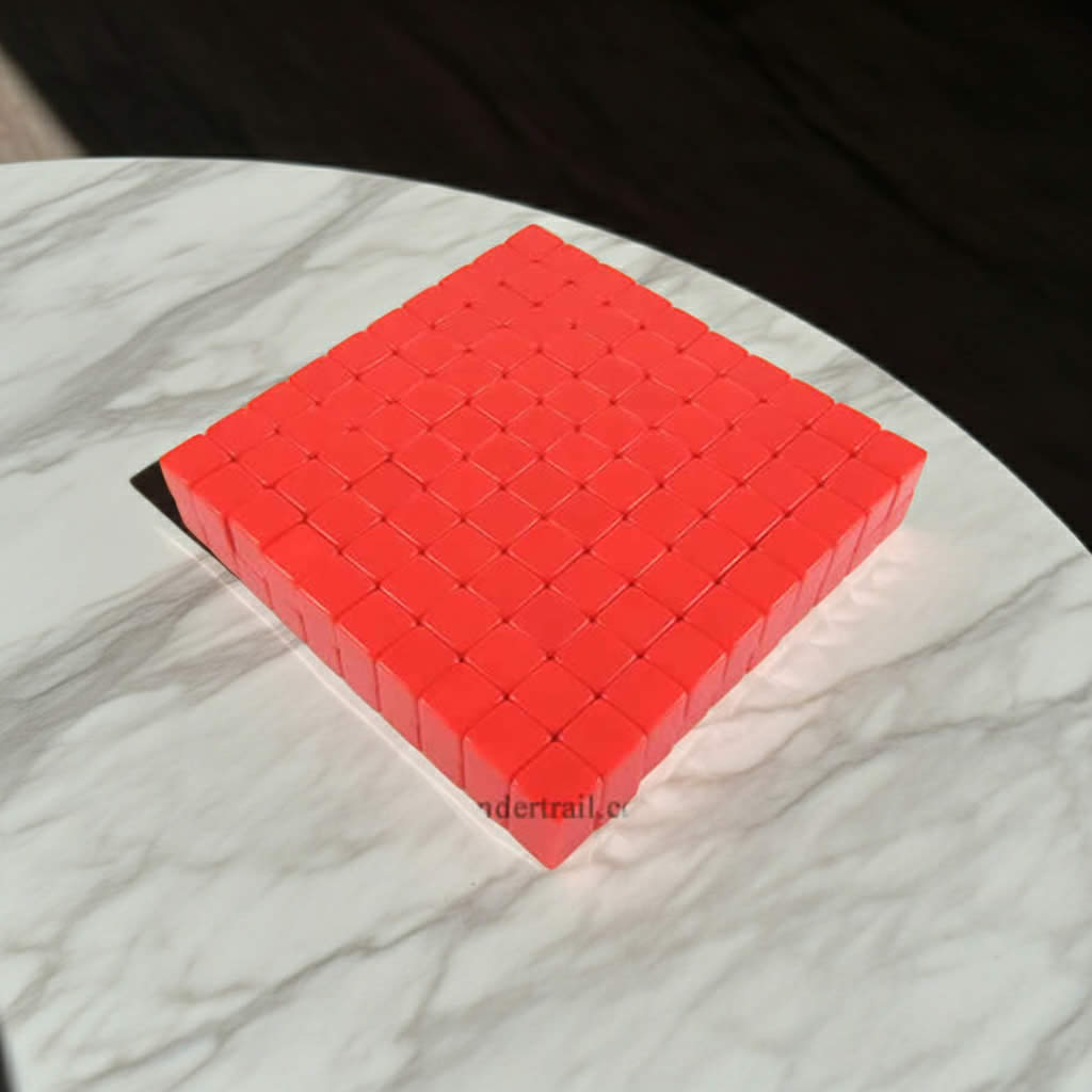 KOP01986 Red Blank Opaque Dice Counting Cubes D6 16mm (5/8in) Bulk Pack of 200 Cubes