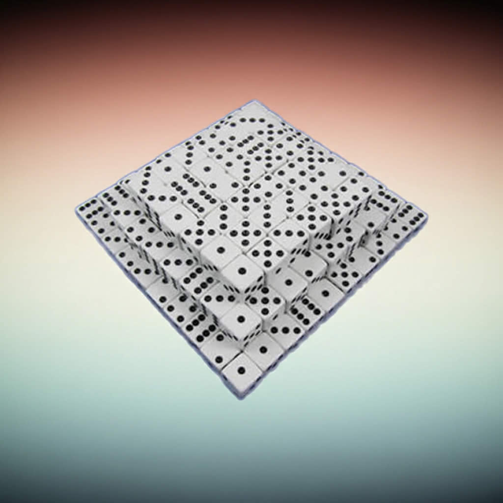 KOP01990 White Opaque Dice with Black Pips D6 16mm (5/8in) Bulk Pack of 200 Dice