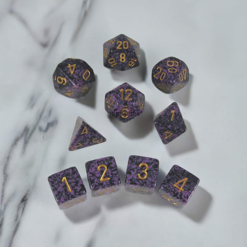 KOP09994 Hurricane Elemental Dice Gold Numbers 16mm (5/8in) Set of 10