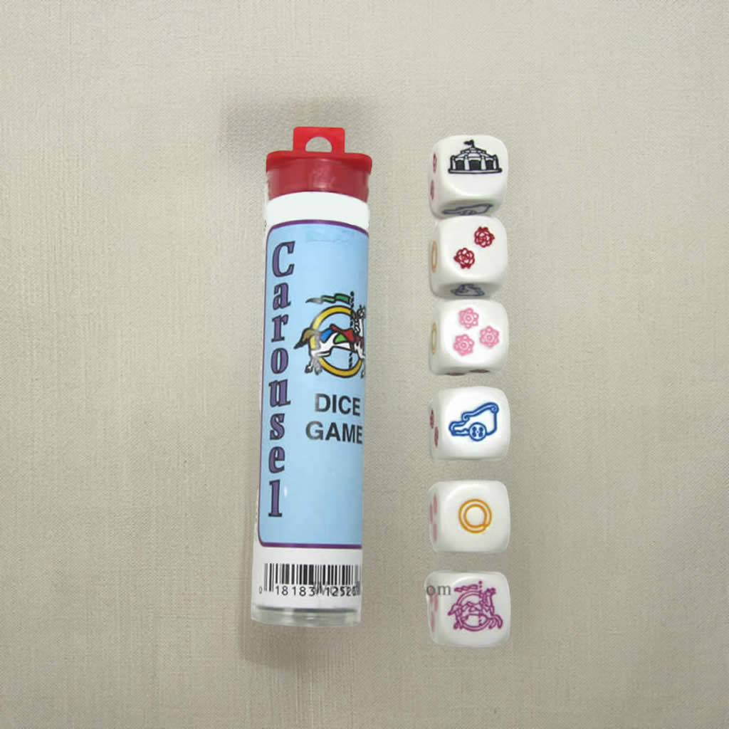 KOP12523 Carousel Dice Game White Opaque D6 18mm (23/32in)
