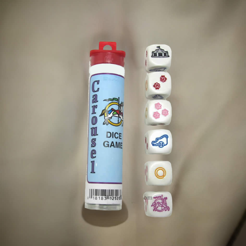 KOP12523 Carousel Dice Game White Opaque D6 18mm (23/32in)