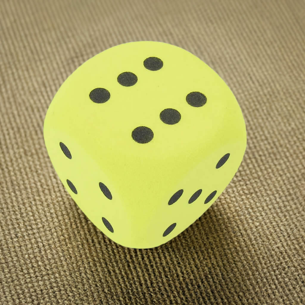 KOP13771 Yellow Opaque Foam Die Black Dots D6 50mm Pack of 1 Die