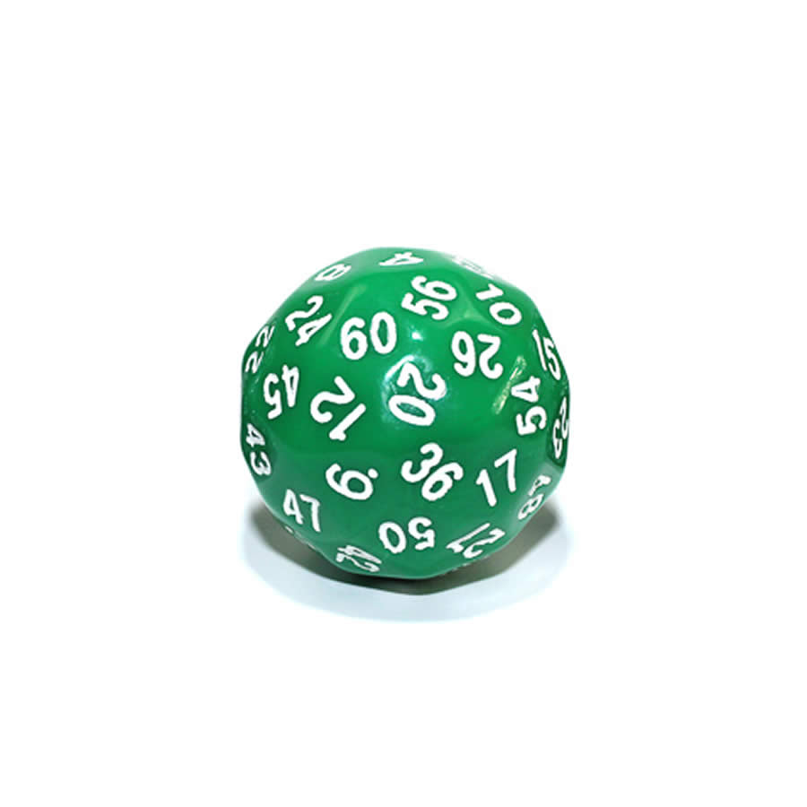 KOP18501 Green Opaque Die with Black Numbers D60 35mm (1.37in) Pack of 1 Koplow Games
