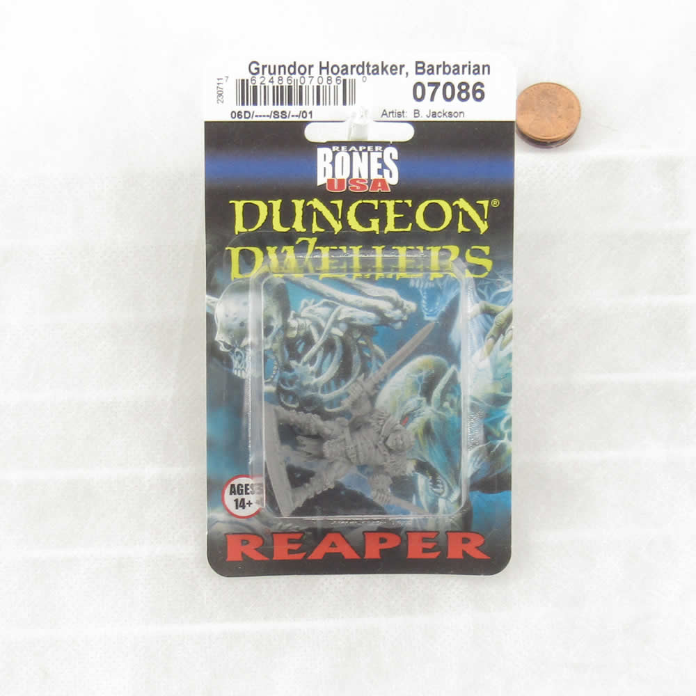 RPR07086 Grundor Hoardtaker Barbarian Miniature 25mm Heroic Scale Figure Dungeon Dwellers