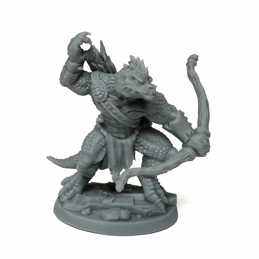 RPR07094 Waspnettle Lizardman Archer Miniature 25mm Heroic Scale Figure 3D Printed Dungeon Dwellers Reaper Miniatures