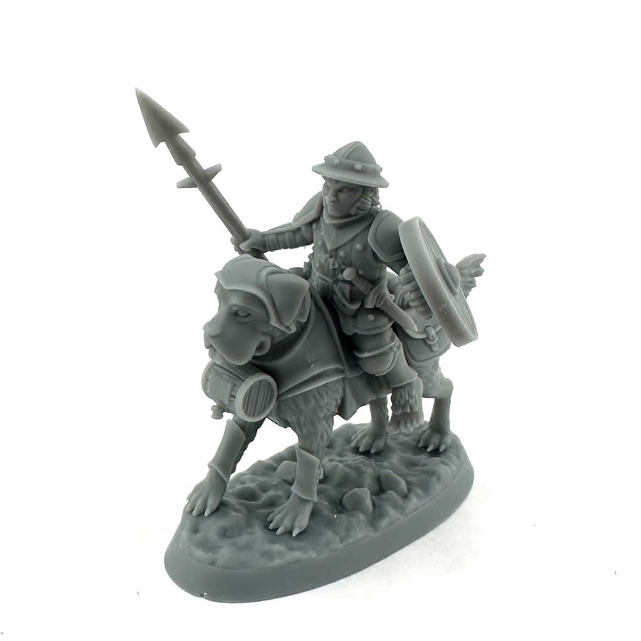 RPR07114 Male Halfling Dog Rider Miniature 25mm Heroic Scale Figure Dungeon Dwellers