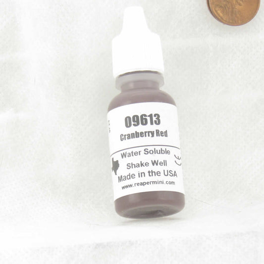 RPR09613 Cranberry Red Acrylic Reaper Master Series Hobby Paint .5oz Dropper Bottle