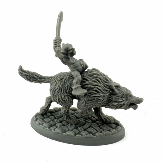 RPR20307 Goblin Wolfrider with Sword Miniature 25mm Heroic Scale Figure Bones Black