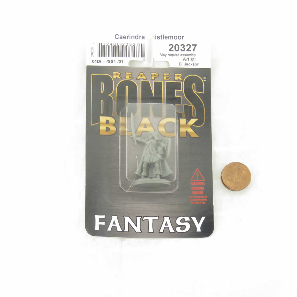 RPR20327 Caerindra Thistlemoor Female Fighter Miniature 25mm Heroic Scale Figure Bones Black
