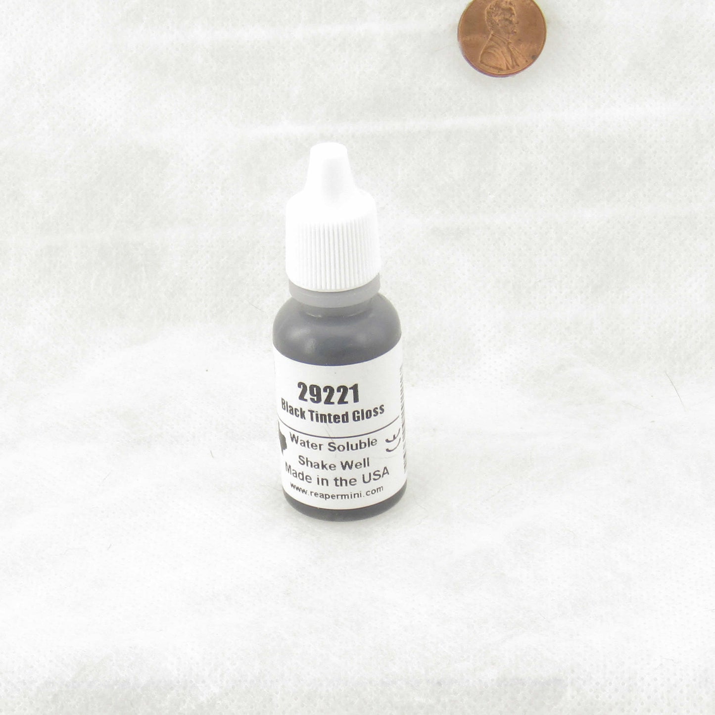 RPR29221 Tinted Black Gloss Acrylic Paint Reaper Master Series Hobby Paint .5oz Dropper Bottle
