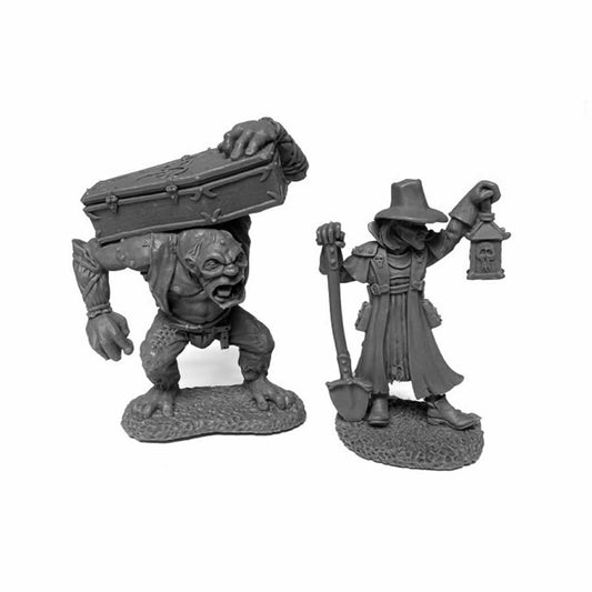 RPR30113 Townsfolk Gravedigger and Hench Miniature Figure 25mm Heroic Scale Reaper Bones USA Reaper Miniatures
