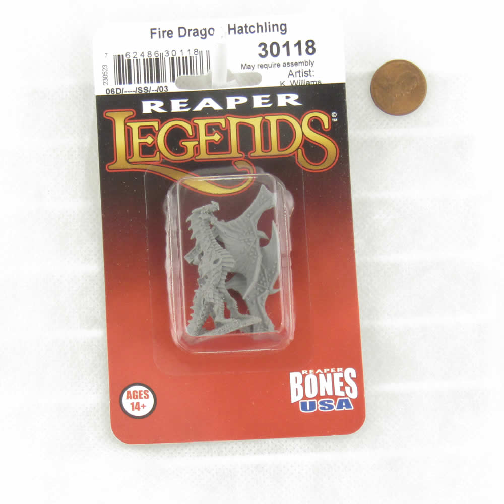 RPR30118 Fire Dragon Hatchling Miniature Figure 25mm Heroic Scale Reaper Bones USA