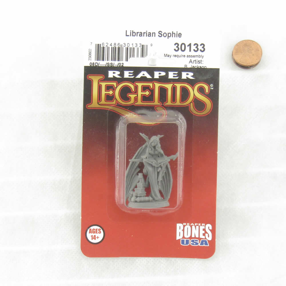 RPR30133 Librarian Sophie Sage Miniature Figure 25mm Heroic Scale Reaper Bones USA