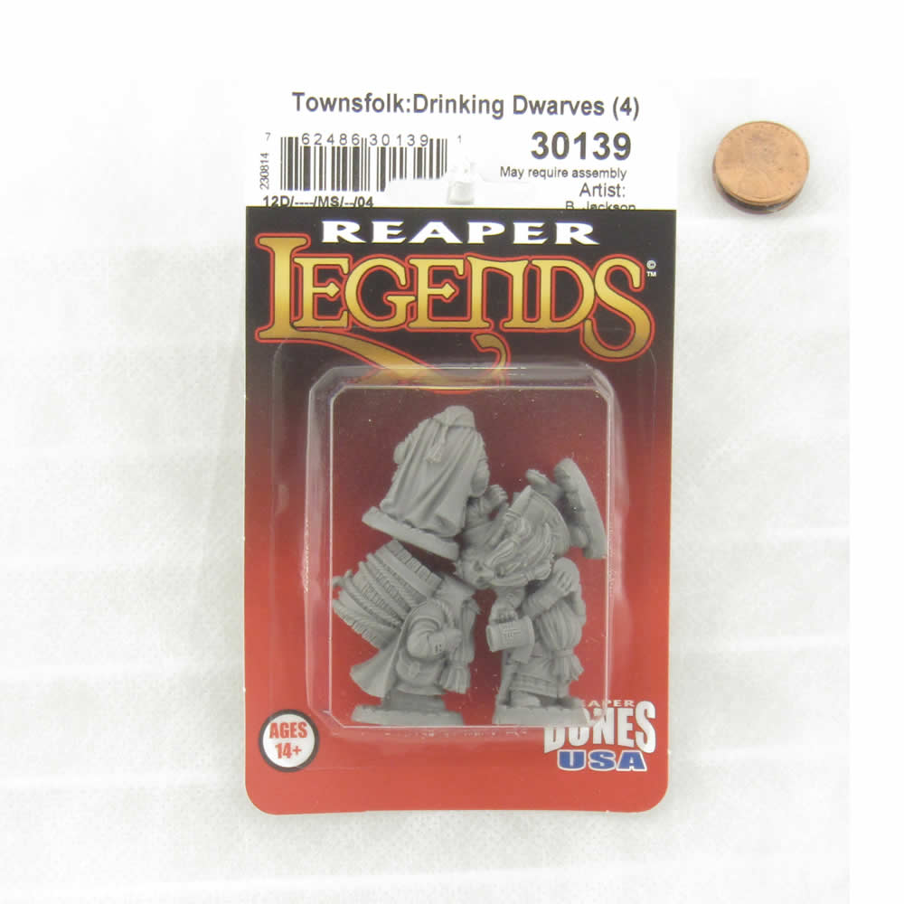 RPR30139 Townsfolk Dwarven Brewmeister Miniature Figure 25mm Heroic Scale Reaper Bones USA