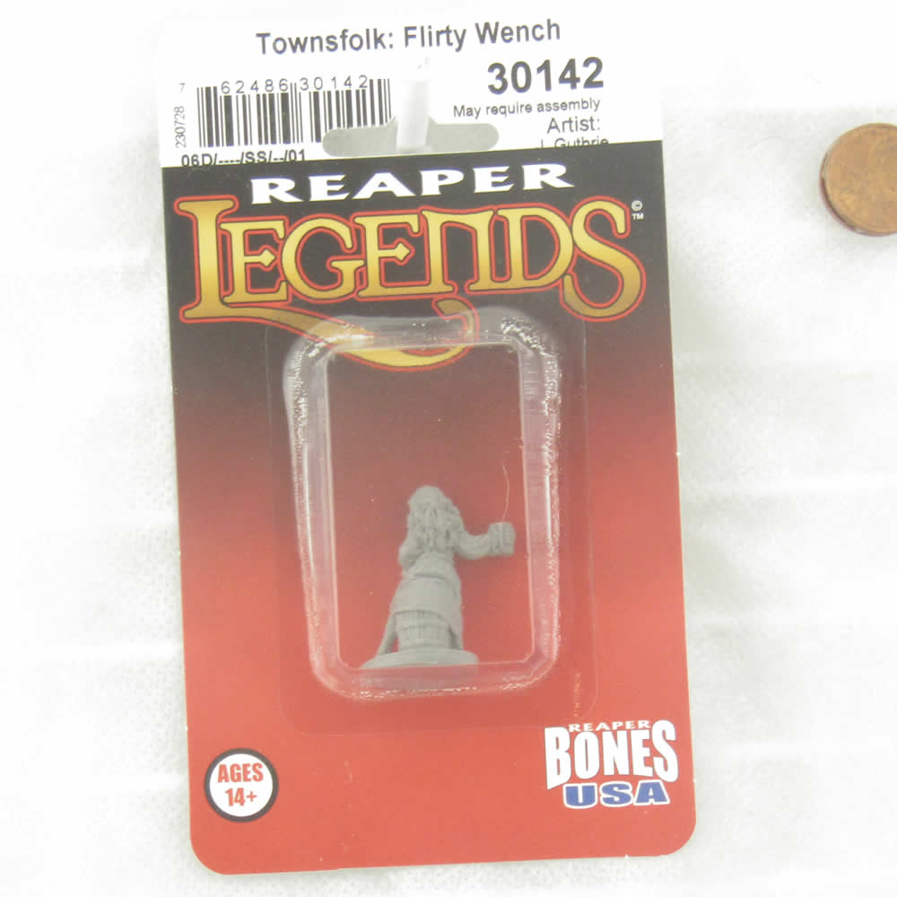 RPR30142 Townsfolk Flirty Wench Miniature Figure 25mm Heroic Scale Reaper Bones USA