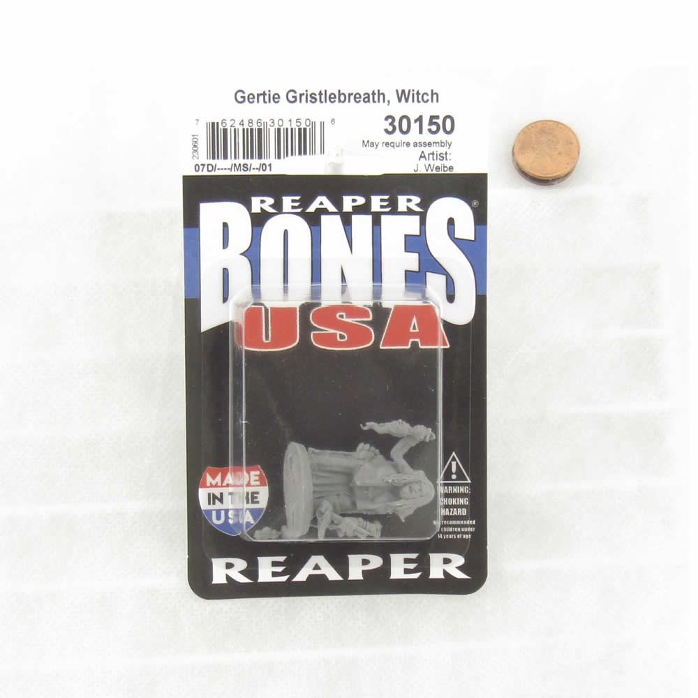 RPR30150 Gertie Gristlebreath Witch Miniature Figure 25mm Heroic Scale Reaper Bones USA