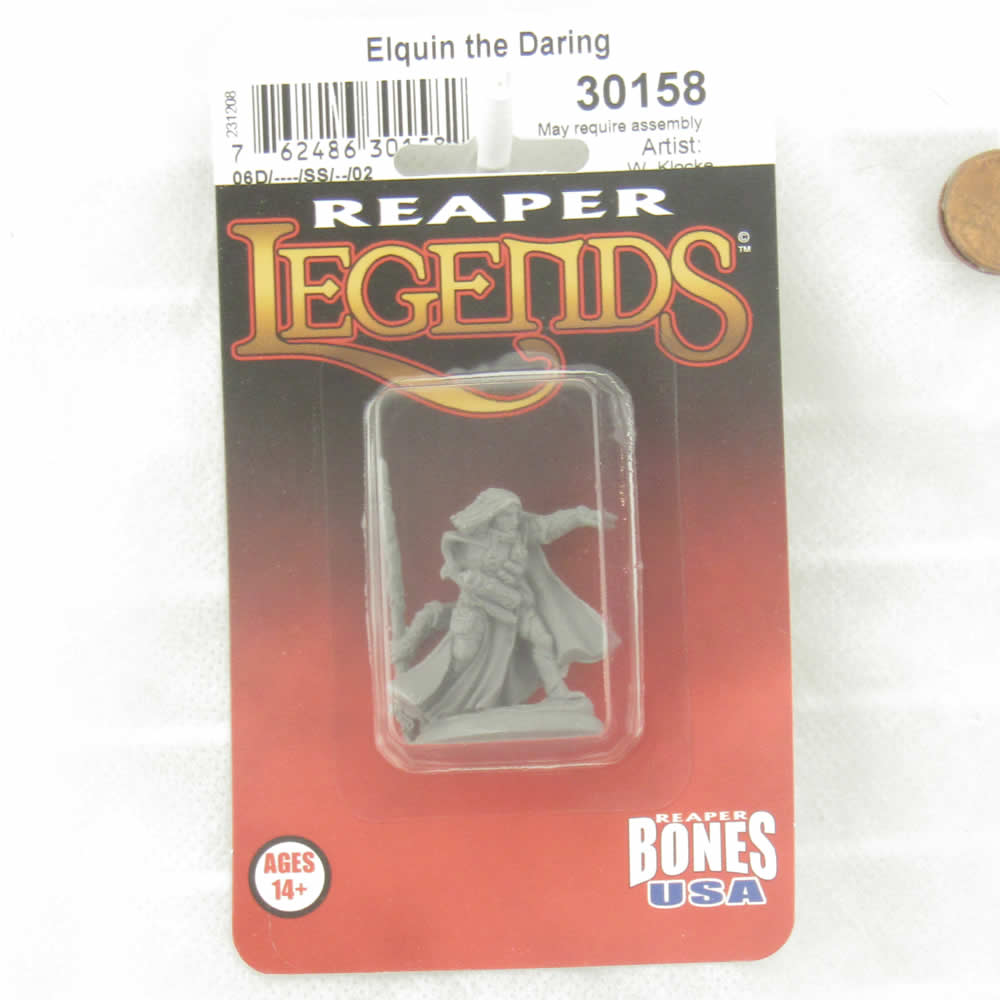 RPR30158 Elquin the Daring Miniature Figure 25mm Heroic Scale Reaper Bones USA