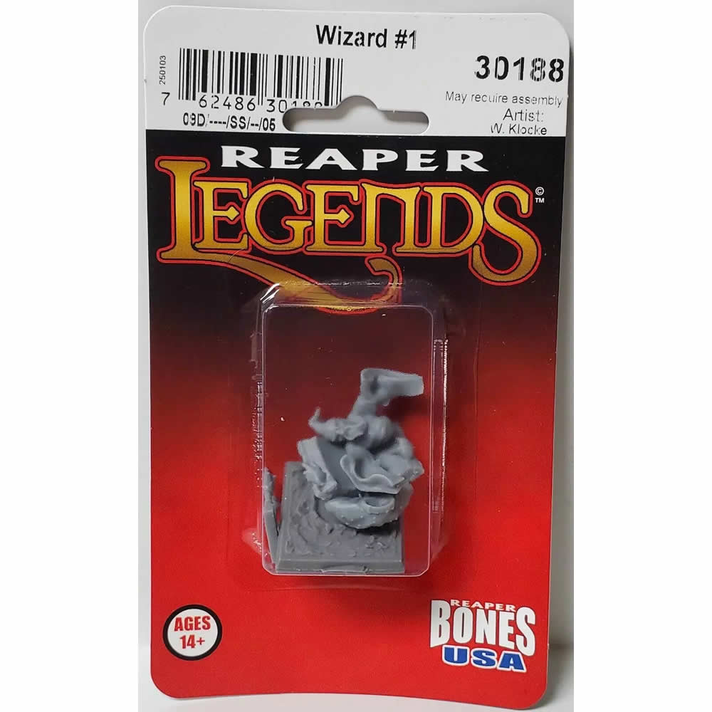 RPR30188 Wizard No1 Miniature Figure 25mm Heroic Scale Reaper Bones USA