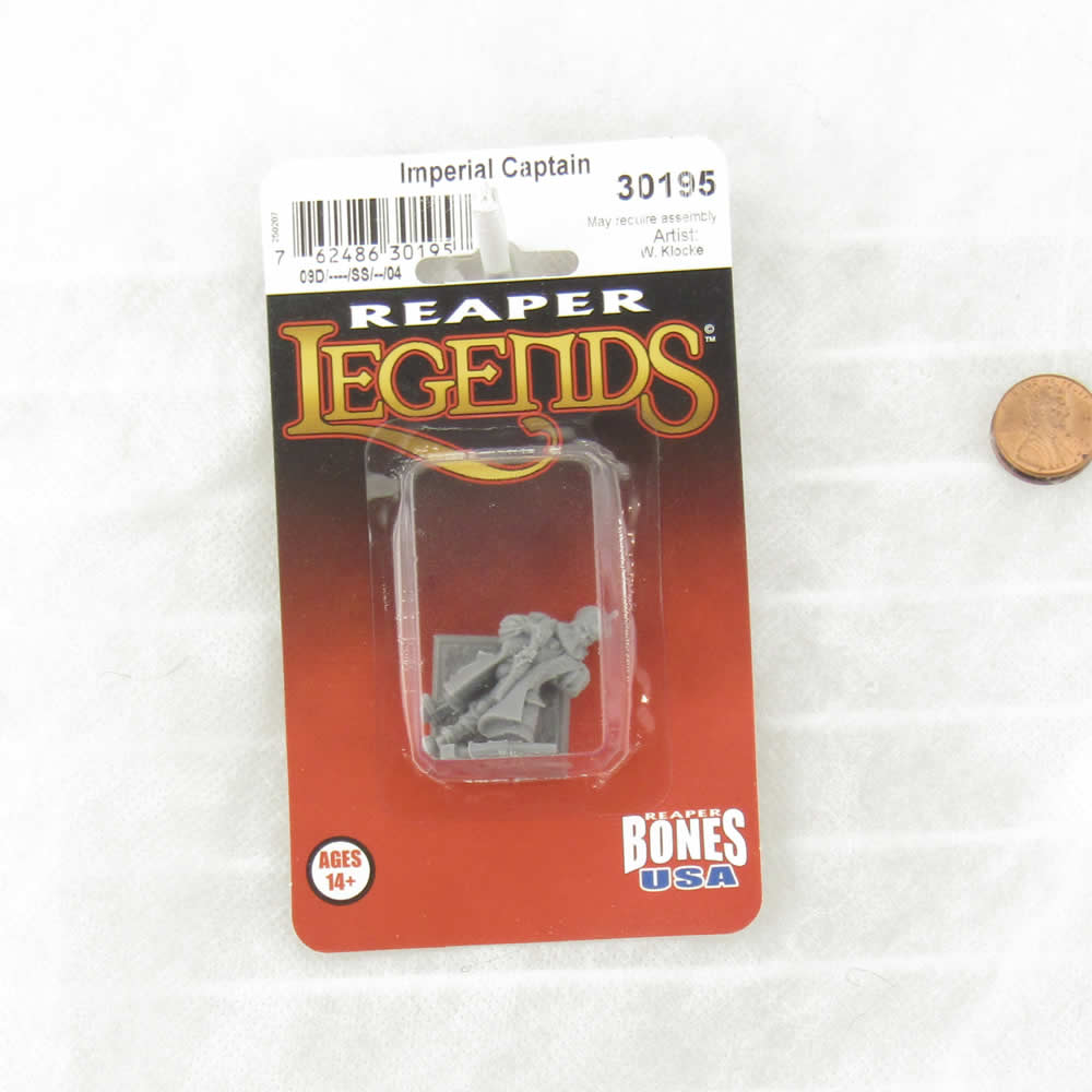 RPR30195 Imperial Captain Miniature Figure 25mm Heroic Scale Reaper Bones USA