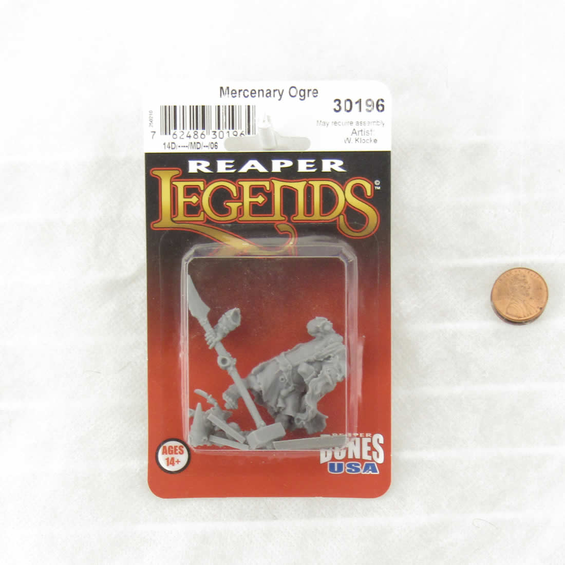 RPR30196 Ogre Mercenary Miniature Figure 25mm Heroic Scale Reaper Bones USA