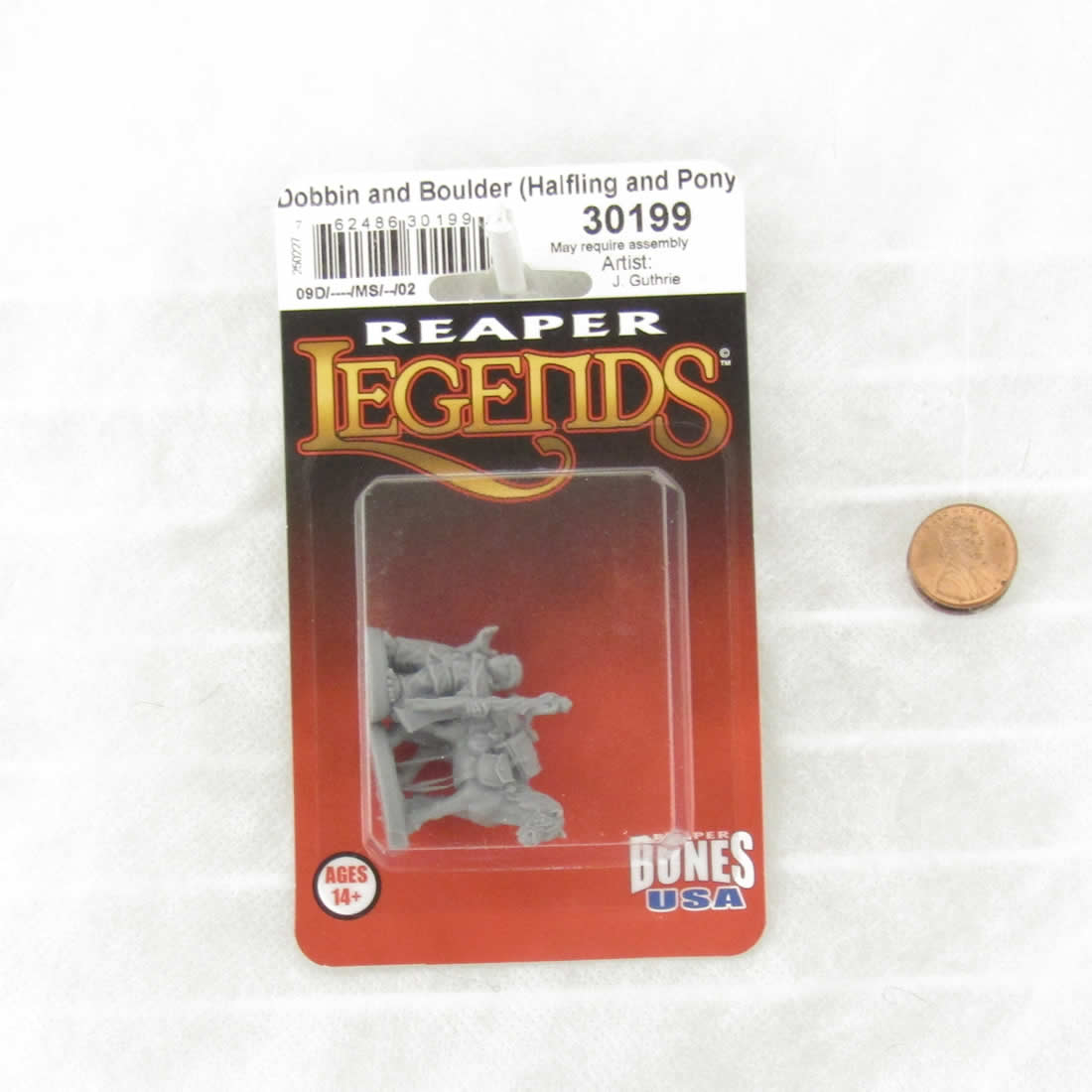 RPR30199 Dobbin and Boulder Miniature Figure 25mm Heroic Scale Reaper Bones USA