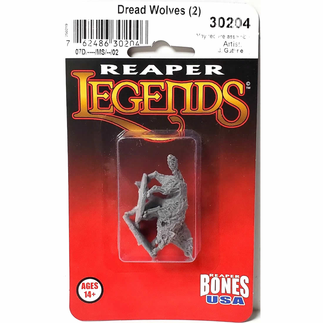 RPR30204 Dread Wolves Miniature Figure 25mm Heroic Scale Reaper Bones USA