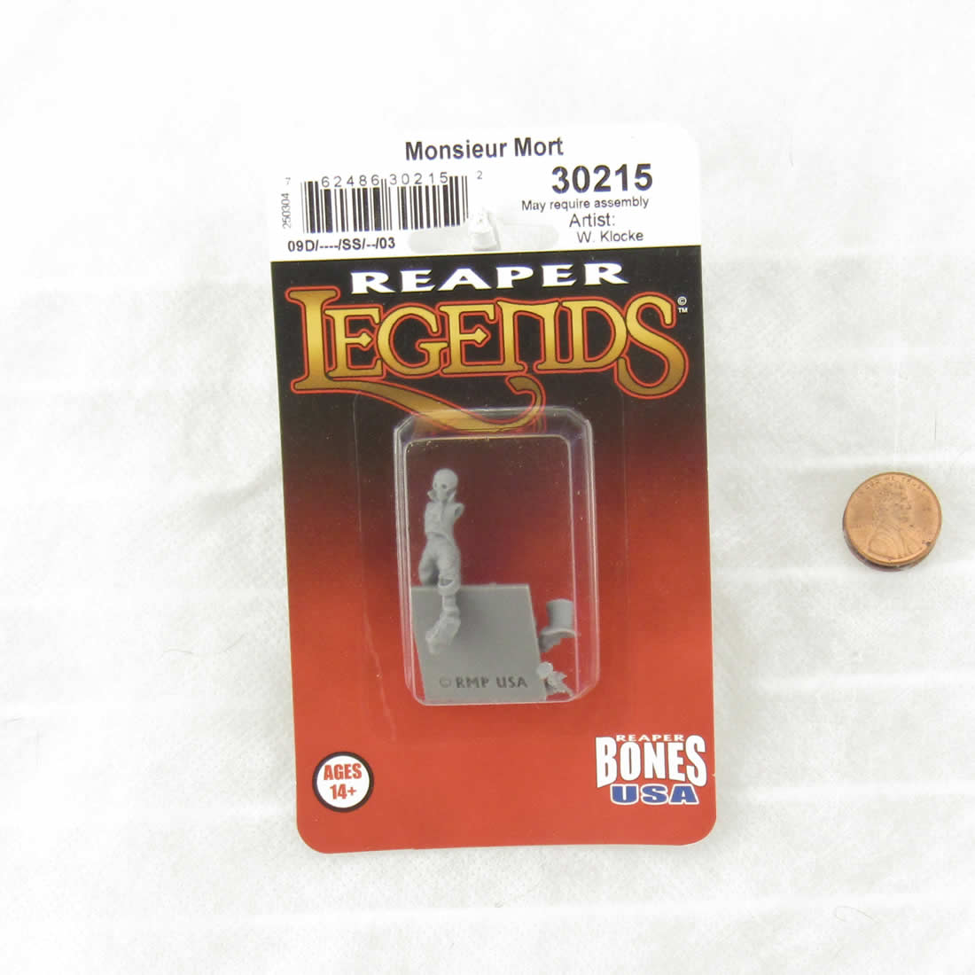 RPR30215 Monsiuer Mort Miniature Figure 25mm Heroic Scale Reaper Bones USA