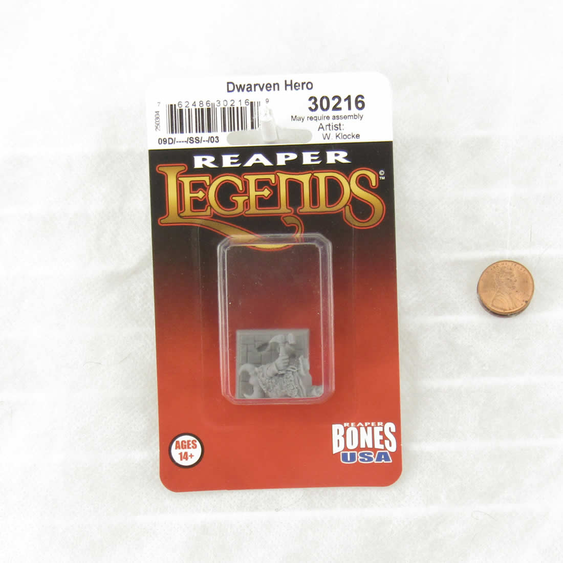 RPR30216 Dwarven Hero Miniature Figure 25mm Heroic Scale Reaper Bones USA