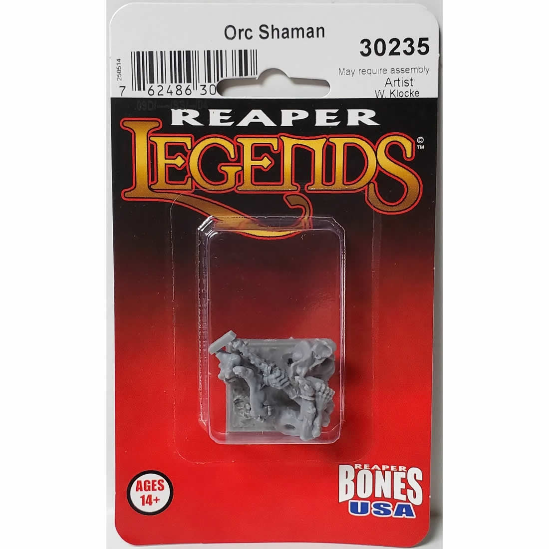 RPR30235 Orc Shaman Miniature Figure 25mm Heroic Scale Reaper Bones USA