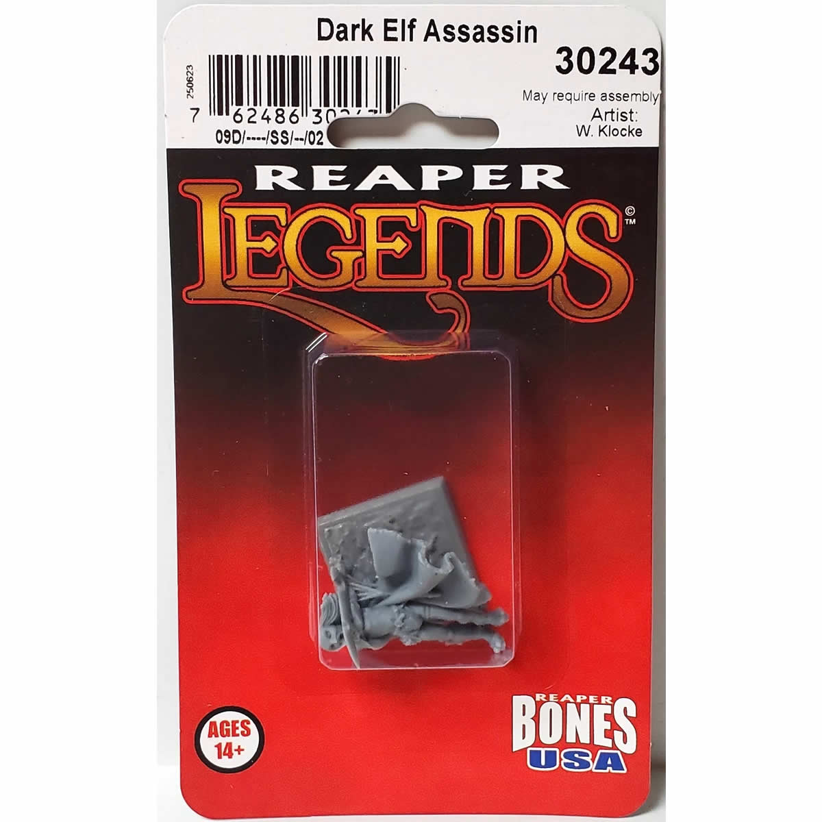 RPR30243 Dark Elf Assassin Miniature Figure 25mm Heroic Scale Reaper Bones USA