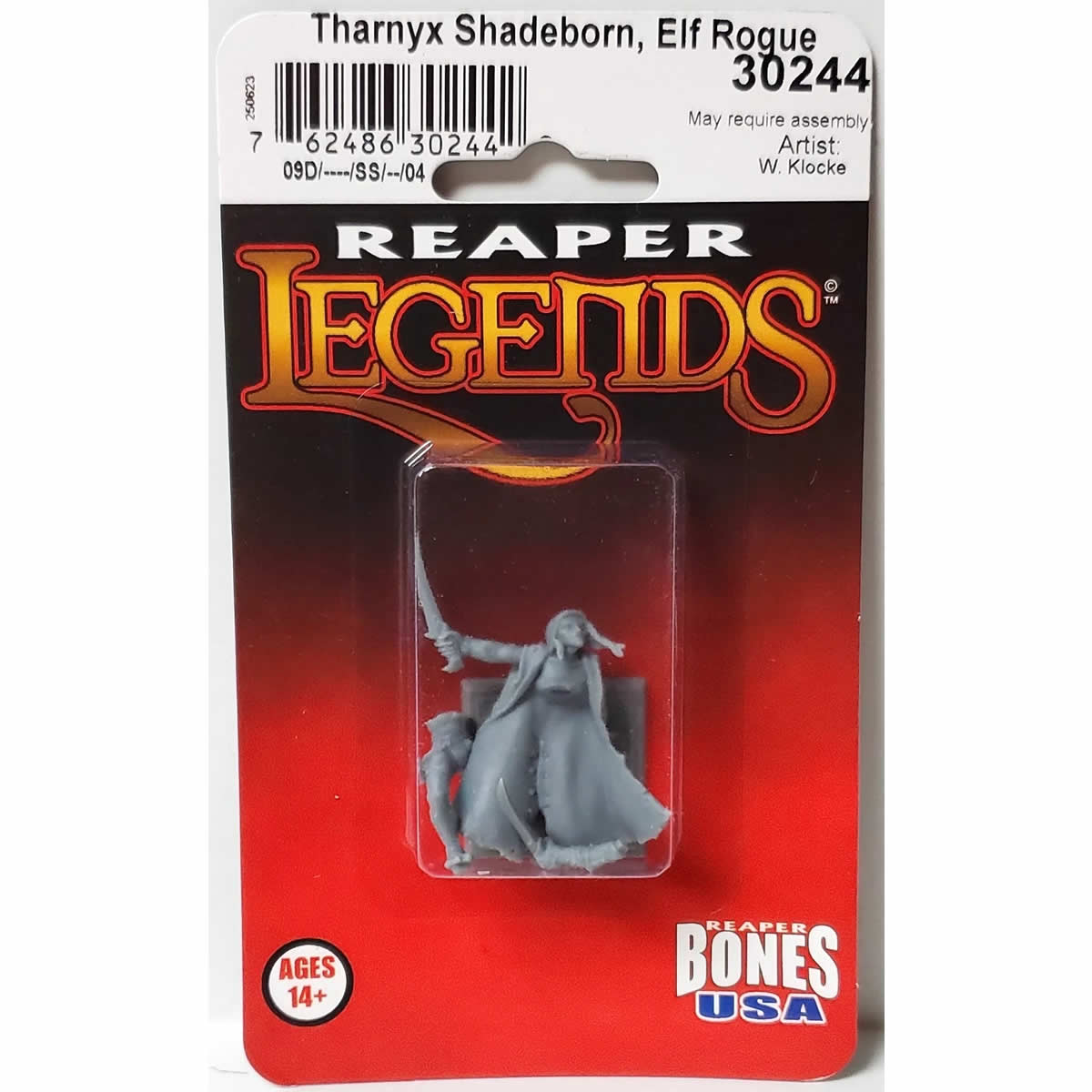 RPR30244 Tharnyx Shadeborn Elf Rogue Miniature Figure 25mm Heroic Scale Reaper Bones USA