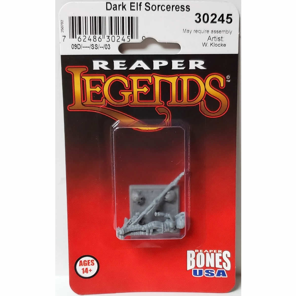 RPR30245 Dark Elf Sorceress Miniature Figure 25mm Heroic Scale Reaper Bones USA