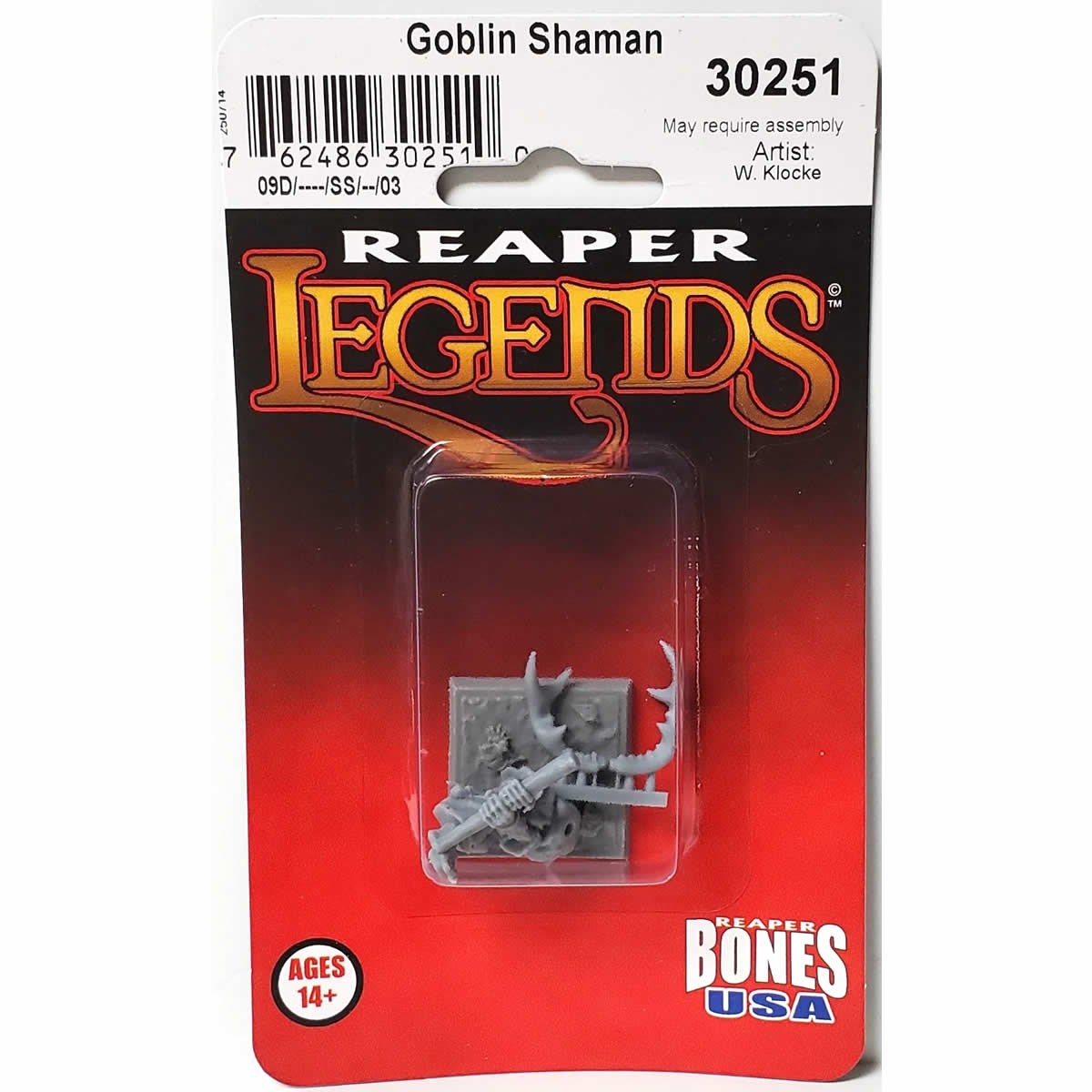 RPR30251 Goblin Shaman Miniature Figure 25mm Heroic Scale Reaper Bones USA