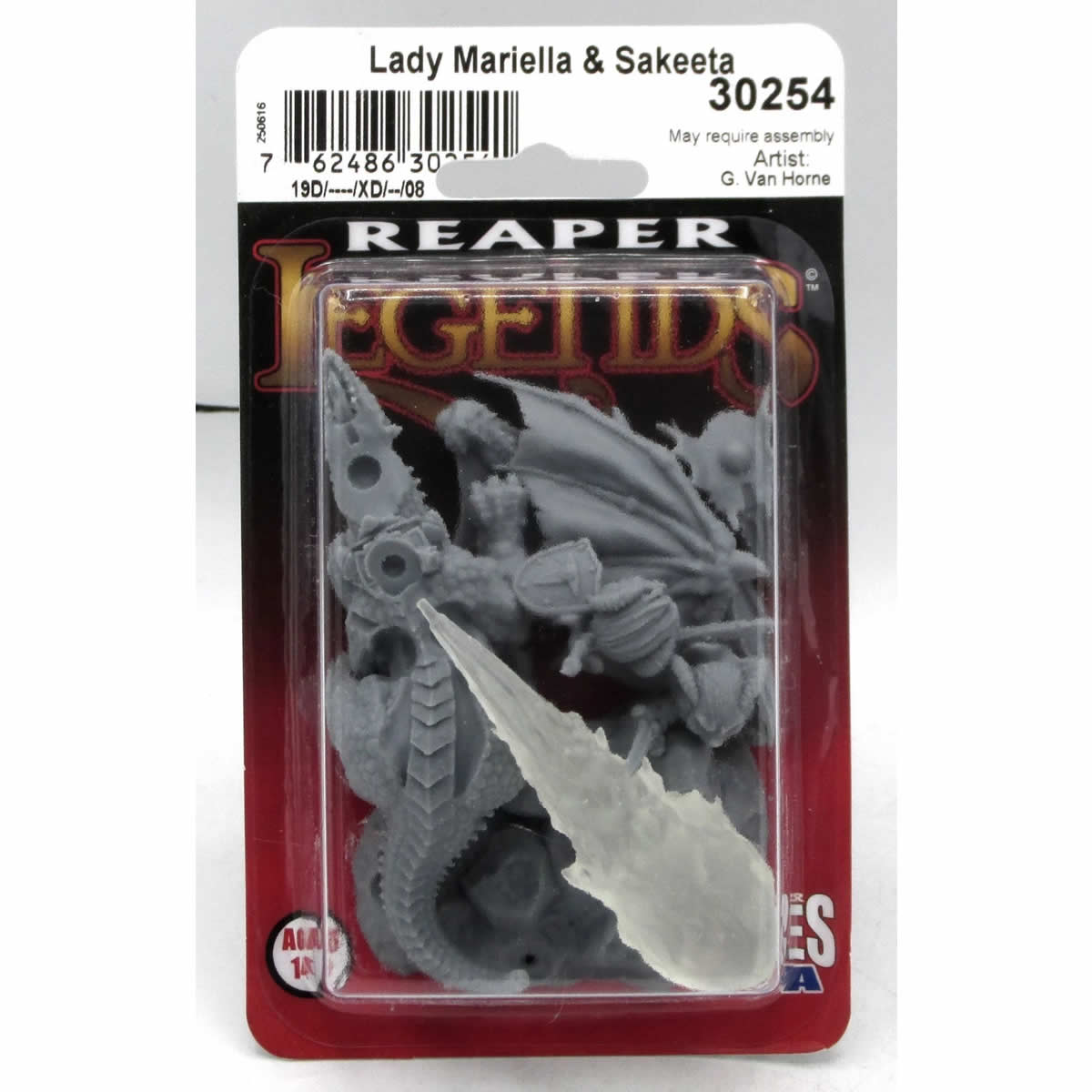 RPR30254 Mousling Knight of the Flame Wyrm on Dragon Miniature Figure 25mm Heroic Scale Reaper Bones USA