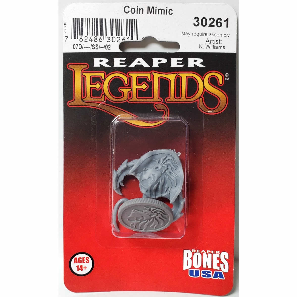 RPR30261 Coin Mimic Miniature Figure 25mm Heroic Scale Reaper Bones USA