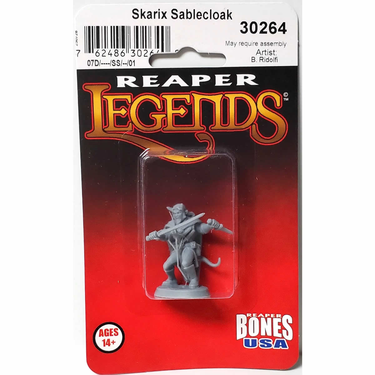 RPR30264 Skarix Sablecloak Hellborn Rogue Miniature Figure 25mm Heroic Scale Reaper Bones USA
