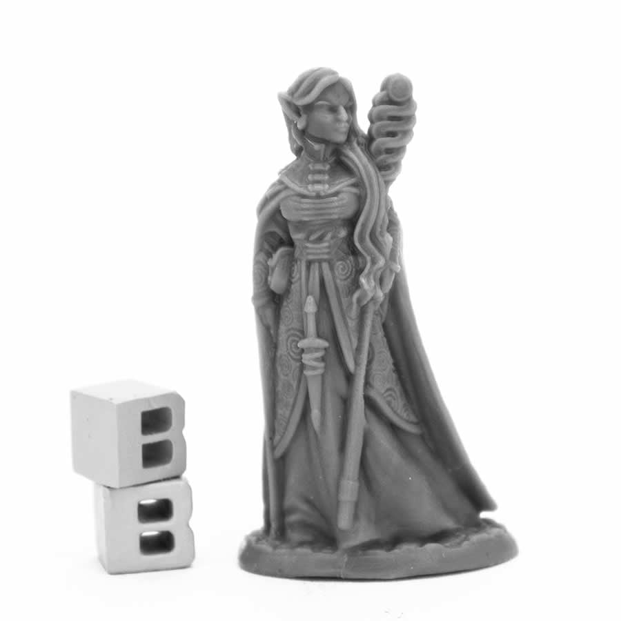 RPR44008A Anthanelle Elf Wizard Miniature 25mm Heroic Scale Bones Black