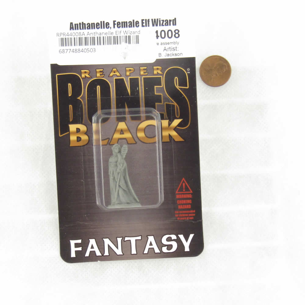 RPR44008A Anthanelle Elf Wizard Miniature 25mm Heroic Scale Bones Black