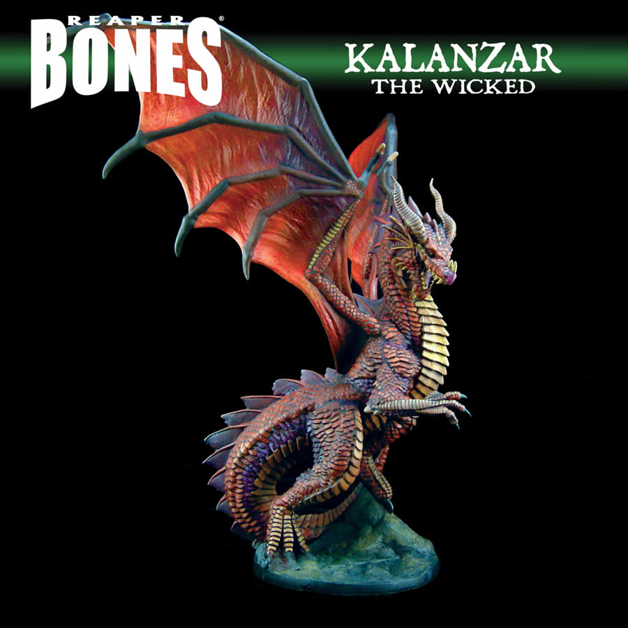 RPR77758 Kalanzar the Wicked Dragon Miniature 25mm Heroic Scale Figure Dark Heaven Bones